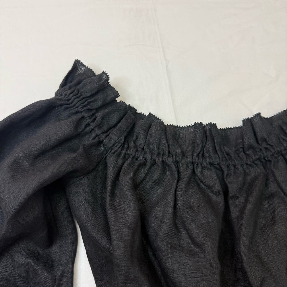 STAUD Black Off-Shoulder Puff Sleeve Blouse MEDIUM - Picture 5 of 8